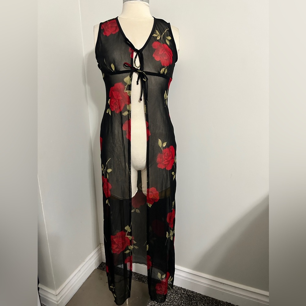 y2k mesh overlay sleeveless evolution not revolution cardigan